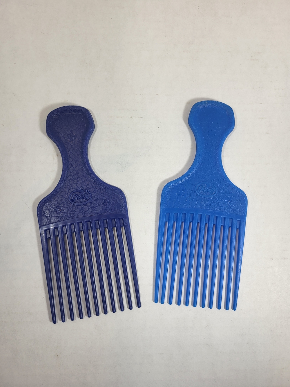 2 Goody Vintage Plastic Hair Pick Wide Tooth Combs for All Hair Types, Blue